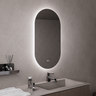 Espelho com Led Decorativo Oval 90x40cm Lapidado Botão Touch - 3