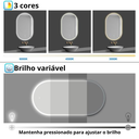 Ver imagem 6 de Espelho com Led Decorativo Oval 90x40cm Lapidado Botão Touch