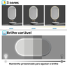 Espelho com Led Decorativo Oval 90x40cm Lapidado Botão Touch - 6
