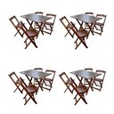 Ver imagem 1 de Kit 4 Conjuntos Mesa Dobrável Madeira 110x70 com 4 Cadeiras Personalizada Hei Imbuia - Tarimatã