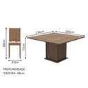 Ver imagem 3 de Conjunto Sala de Jantar Madesa Clarice Mesa Tampo de Madeira com 8 Cadeiras Rustic/lírio Bege Cor:ru