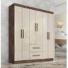 Guarda Roupa Casal Tokio 6 Portas 2gav Chocolate/off White - 1