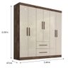 Guarda Roupa Casal Tokio 6 Portas 2gav Chocolate/off White - 4