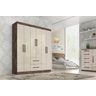 Guarda Roupa Casal Tokio 6 Portas 2gav Chocolate/off White - 2
