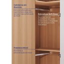 Ver imagem 5 de Guarda Roupa Modulado de Canto Obliquo 1 Porta Hera CabeCasa MadeiraOriginals Marrom Louro/Algodão