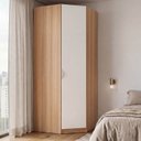 Ver imagem 1 de Guarda Roupa Modulado de Canto Obliquo 1 Porta Hera CabeCasa MadeiraOriginals Marrom Louro/Algodão