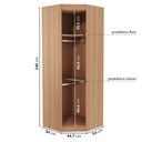 Ver imagem 3 de Guarda Roupa Modulado de Canto Obliquo 1 Porta Hera CabeCasa MadeiraOriginals Marrom Louro/Algodão