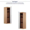 Ver imagem 4 de Guarda Roupa Modulado de Canto Obliquo 1 Porta Hera CabeCasa MadeiraOriginals Marrom Louro/Algodão