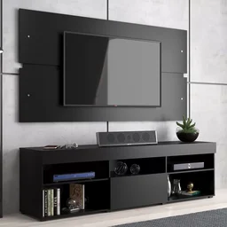 Rack com Painel Para TV até 55 Polegadas e 1 Porta 5 Nichos Espresso Móveis - 1 Rack com Painel Para TV até 55 Polegadas e 1 Porta 5 Nichos Espresso Móveis - 1