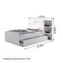 Ver imagem 3 de Cama Solteiro Cabeceira Baú com Cama Auxiliar 0,88m 2 Gavetas Hortencia Branco / Branco Lilás