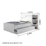 Cama Solteiro Cabeceira Baú com Cama Auxiliar 0,88m 2 Gavetas Hortencia Branco / Branco Lilás - 12