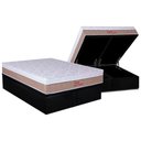 Ver imagem 1 de Cama Box Baú Queen: Colchão Ortopédico Orthoflex Foggia Premier + Base Crc Suede Black(158x198)