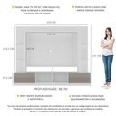 Ver imagem 3 de Rack Estante com Painel TV 65" e 2 portas Catar Multimóveis BR3395 Branco/Lacca Fumê