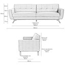Ver imagem 2 de Sofá 03 Lugares 180cm Sala de Estar Miami Veludo Preto - Nexta Casa