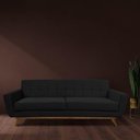 Ver imagem 3 de Sofá 03 Lugares 180cm Sala de Estar Miami Veludo Preto - Nexta Casa