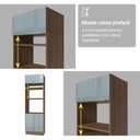 Ver imagem 7 de Torre Quente 60 Cm 1 Porta 3 Gavetas Rustic/cinza Lux Madesa