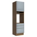 Ver imagem 1 de Torre Quente 60 Cm 1 Porta 3 Gavetas Rustic/cinza Lux Madesa