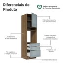 Ver imagem 3 de Torre Quente 60 Cm 1 Porta 3 Gavetas Rustic/cinza Lux Madesa