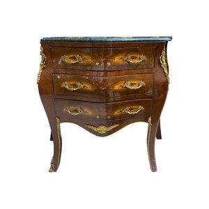 Cômoda Clássica com Marchetaria e 3 Gavetas 75x80x43cm