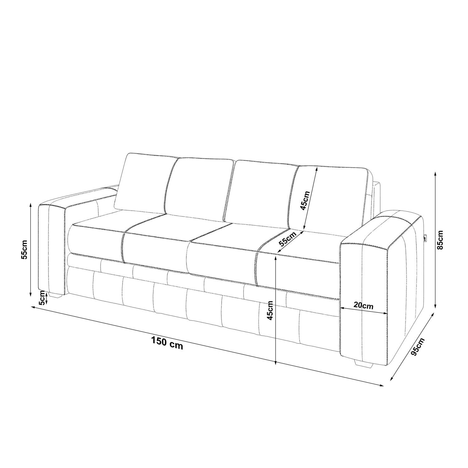 Sofá 2 Lugares 150cm Dakota Scala Decor - 3