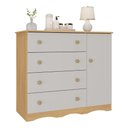 Ver imagem 2 de Cômoda Infantil 95cm 1 Porta e 4 Gavetas Realeza Multimóveis Mp4454 Madeirado/off White