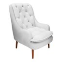 Ver imagem 1 de Poltrona Decorativa Lille Corino Branco - Dominic Decor