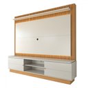 Ver imagem 1 de Estante para Tv até 75 Polegadas Cine 2 Portas com Led Nature/off White - Panorama Móveis