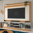 Ver imagem 2 de Estante para Tv até 75 Polegadas Cine 2 Portas com Led Nature/off White - Panorama Móveis