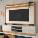 Ver imagem 3 de Estante para Tv até 75 Polegadas Cine 2 Portas com Led Nature/off White - Panorama Móveis
