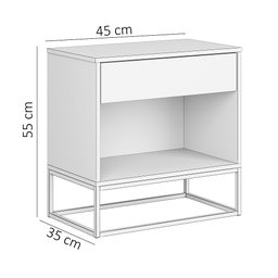 Kit 2 Mesa Lateral para Cama Criados Industrial Malta Cinza Pés de Ferro Dourado - 4