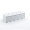 Ver imagem 3 de Kit Cabeceira Estofada Antares e Calçadeira Sagitarius 195 Para Cama King Couro Artificial Branco Ar