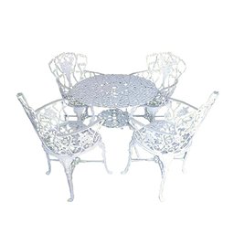 Conjunto Jardim Viena Floral Branco 5 Peças - 1