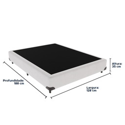 Cama Box Viúvo Branco Madeira 128x188 - 3