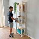 Ver imagem 5 de Estante Linea Slim 6 Prateleiras Madeira Pinus 53cm Natural e Branco Artfactory Design