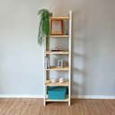 Ver imagem 2 de Estante Linea Slim 6 Prateleiras Madeira Pinus 53cm Natural e Branco Artfactory Design