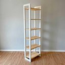 Ver imagem 6 de Estante Linea Slim 6 Prateleiras Madeira Pinus 53cm Natural e Branco Artfactory Design