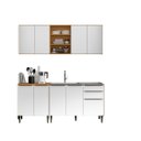 Ver imagem 3 de Kit Cozinha Modulada Luana 190cm com Balcão 120cm P/ Pia sem Cuba - Cinamomo/branco Aramóveis