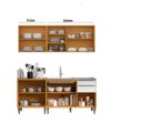 Ver imagem 2 de Kit Cozinha Modulada Luana 190cm com Balcão 120cm P/ Pia sem Cuba - Cinamomo/branco Aramóveis