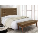 Ver imagem 2 de Kit Cabeceira e Calçadeira Recamier King 1,95m Gênova Suede Caramelo - Pallazio
