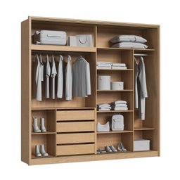 Guarda Roupa Coliseu 100%mdf 2 Portas Correr 4 Gavetas Internas com Espelho - Castro Moveis - 2