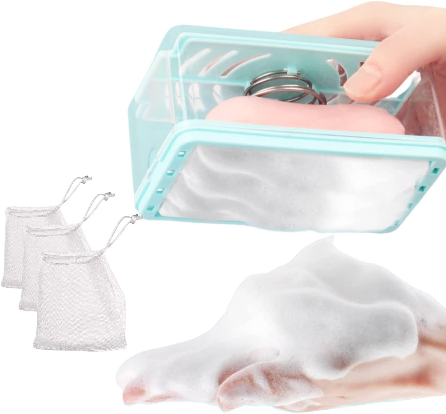 Escova Dispenser Saboneteira Sabao Multifunçao Lava Esfrega 2X1 Conserva Sabonete Guarda Espuma - 6