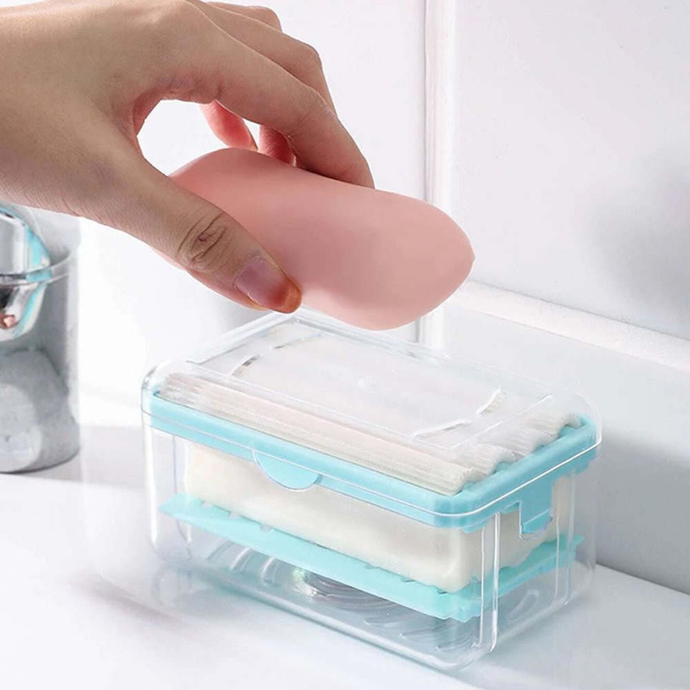 Escova Dispenser Saboneteira Sabao Multifunçao Lava Esfrega 2X1 Conserva Sabonete Guarda Espuma - 10