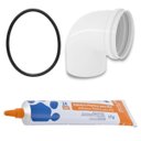 Ver imagem 1 de Joelho 90º Esgoto 100mm Pvc + Anel de Vedação Dn100 + Adesivo Pvc Incolor Bisnaga 17g