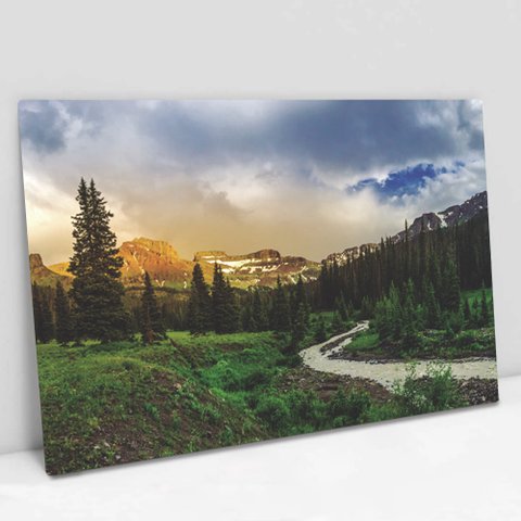 Quadro Decorativo em Canvas Natureza TaColado Moldura Madeira 120 x 80cm