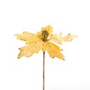 Ver imagem 2 de Kit 4 Flores Amarelas Artificial Decoração Natal Brilho 21cm
