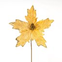 Ver imagem 1 de Kit 4 Flores Amarelas Artificial Decoração Natal Brilho 21cm
