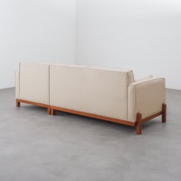 Sofá 3 Lugares com Chaise Lado Esquerdo 212cm em Linho Tiê CabeCasa MadeiraMadeira - 8