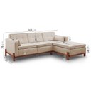 Ver imagem 3 de Sofá 3 Lugares com Chaise Lado Esquerdo 212cm em Linho Tiê CabeCasa MadeiraOriginals Bege