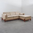 Ver imagem 2 de Sofá 3 Lugares com Chaise Lado Esquerdo 212cm em Linho Tiê CabeCasa MadeiraOriginals Bege