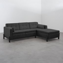 Sofá 3 Lugares com Chaise Lado Esquerdo 212cm em Linho Tiê CabeCasa MadeiraMadeira - 5